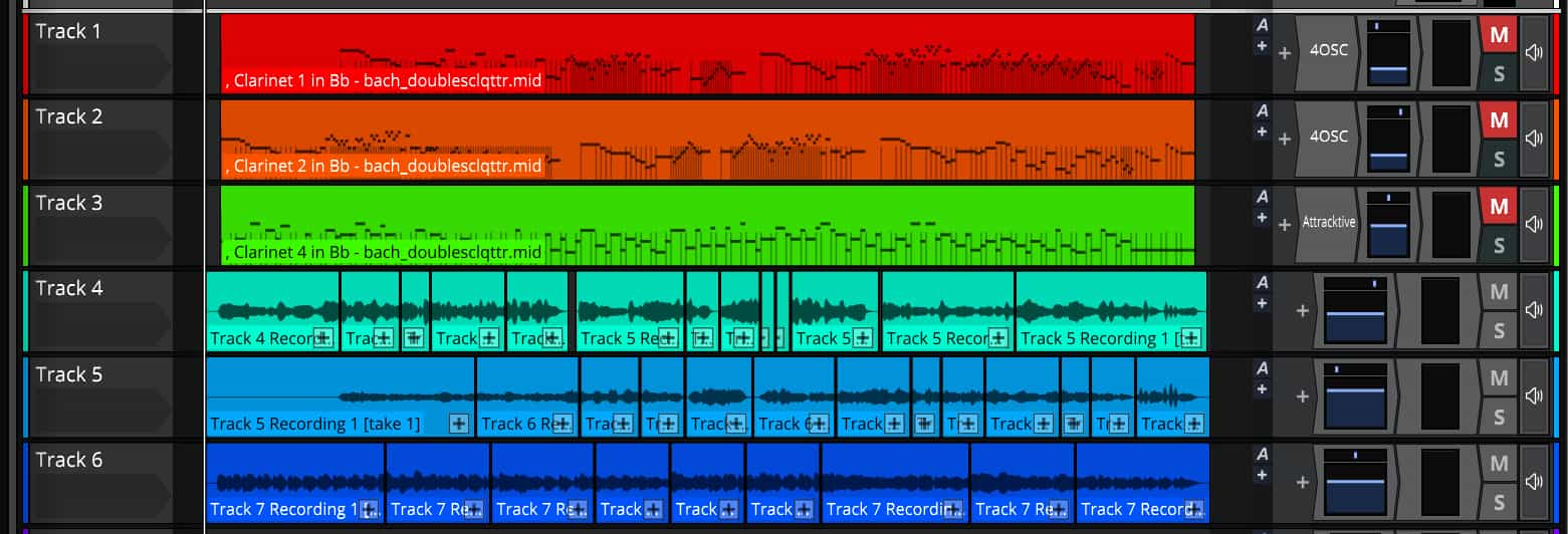 Waveform Free でBWV1043の多重録音