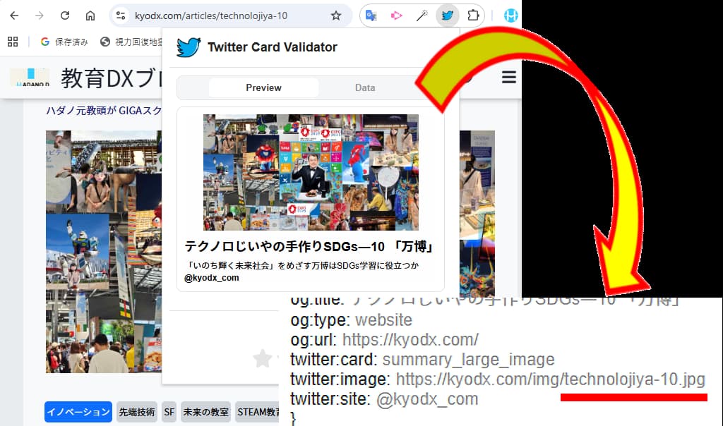 Twitter Card Validatorでプレビュー2