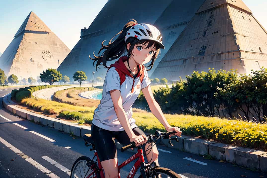 ピラミッドと自転車