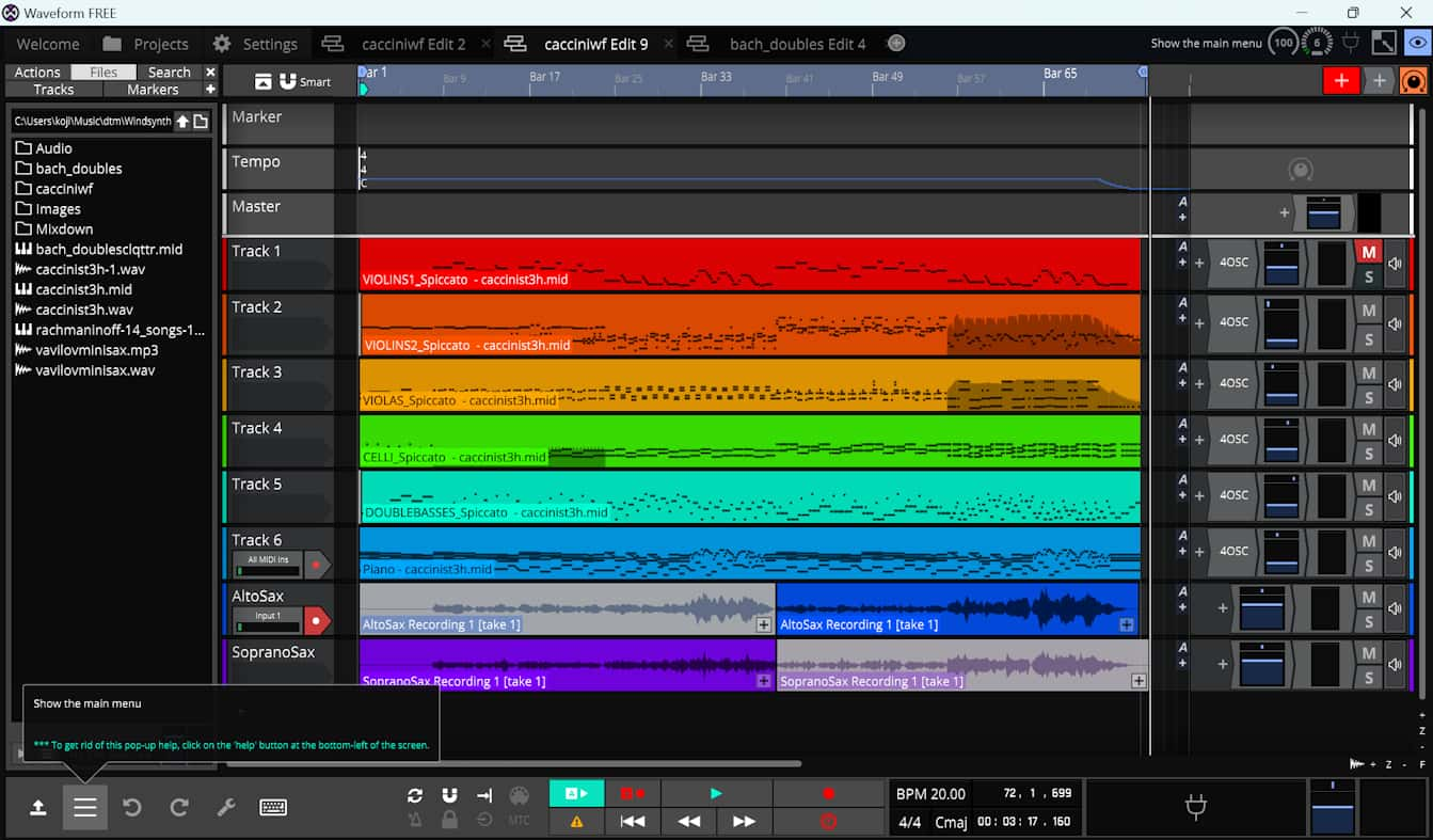 Waveform Free でアヴェマリア録音